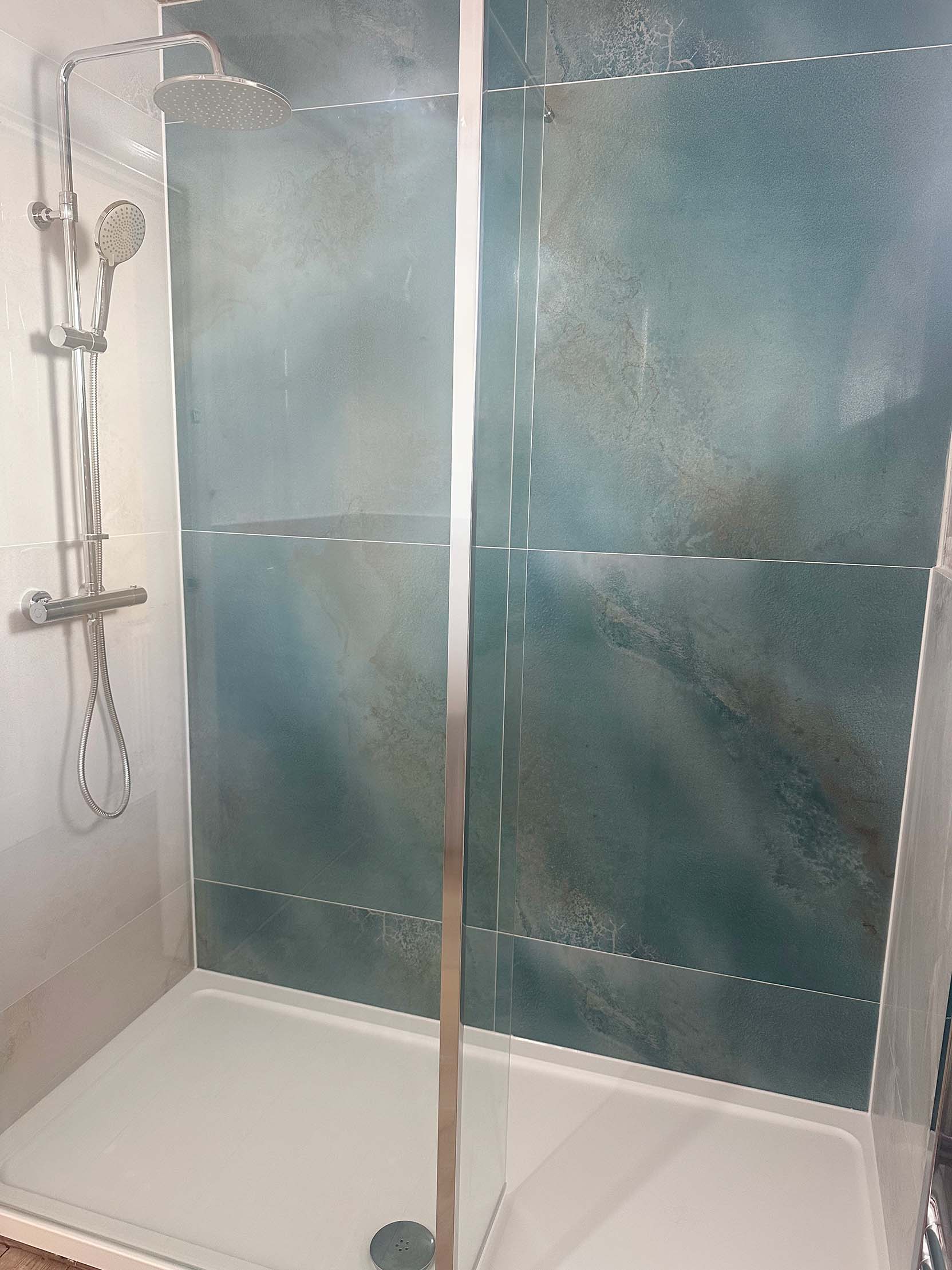 Halton Property Service; Large double shower and tiled wall